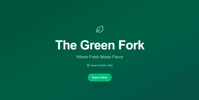 The Green Fork Cafe - Website Development project by Columbus Tech Partners
