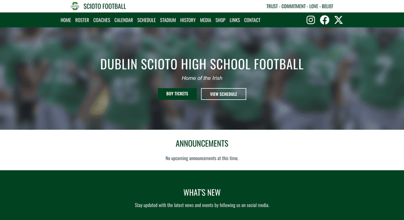 Scioto Football - Website Development project by Columbus Tech Partners